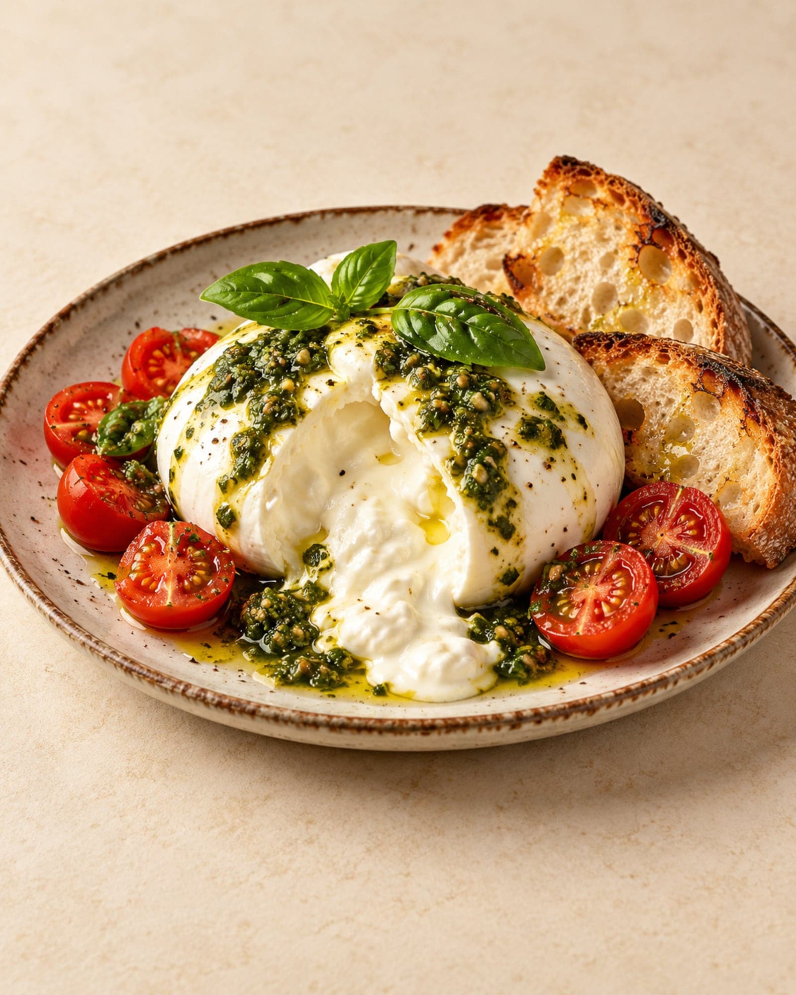 Burrata com pesto