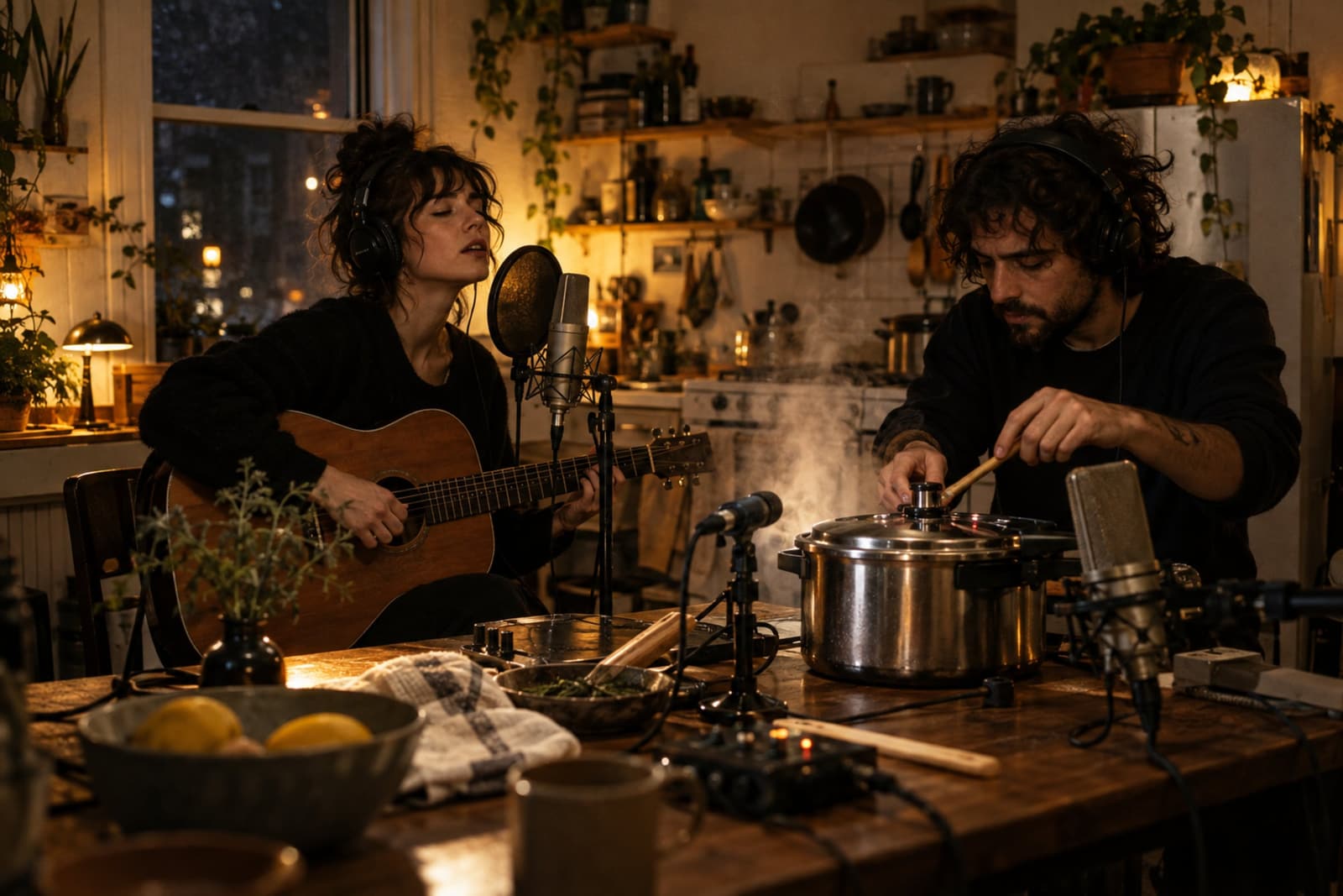 Um disco gravado numa cozinha
